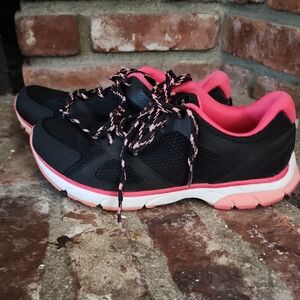 Vionic Black Pink Athletic Sneakers Wide Width Orthotic Comfort Walking Shoes